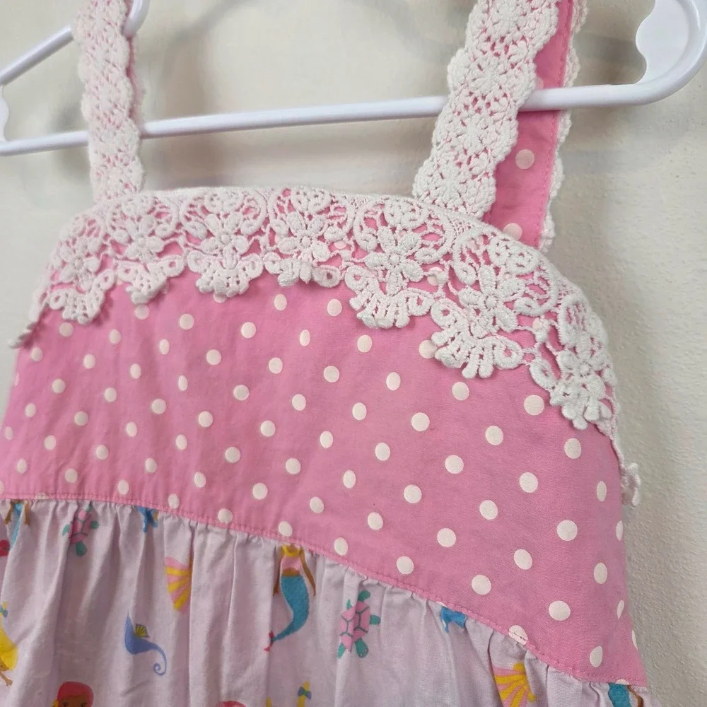 Matilda Jane Girls Lets Go Together Mermaid Mania Tunic Top Pink Size 8